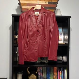 Red leather jacket